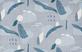 灰色芭蕉叶抽象卡通地毯