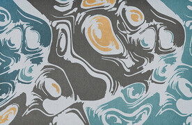 蓝灰色抽象肌理地毯