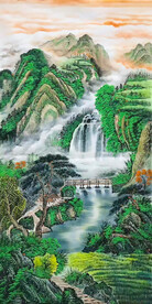 高山流水办公室挂画