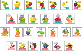 卡通水果 英文 认知