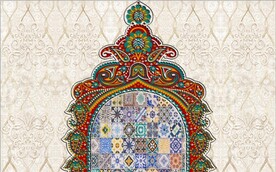 伊斯兰抽象花纹花边背景墙壁画