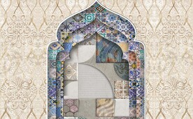 伊斯兰抽象花纹花边背景墙壁画