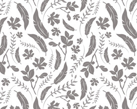 北欧风四方连续植物花型