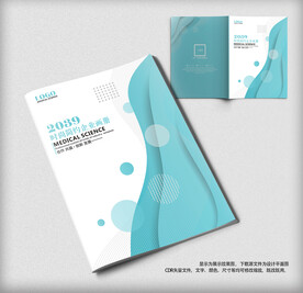 大气流线蓝色科技公司画册封面