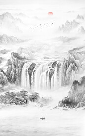 别墅大气现代意境山水画