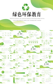 绿色清新环保教育工作总结PPT