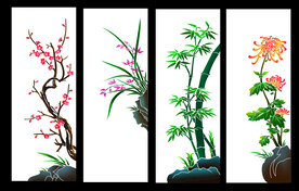 高清分层透明底推拉门打印图