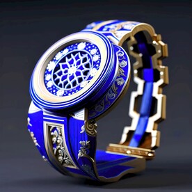 AI绘画青花瓷手表