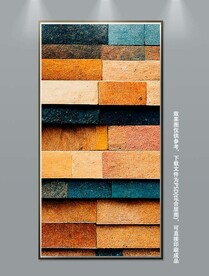 现代抽象几何玄关装饰画