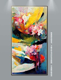 现代抽象立体花卉玄关装饰画