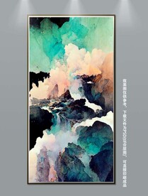 水墨风抽象艺术玄关装饰画