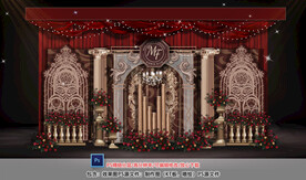 欧式红金色迎宾区