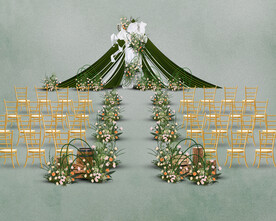 墨绿色户外婚礼仪式区