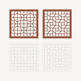 正方形窗花格 花窗 中式图案