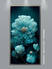 抽象立体花朵玄关装饰画