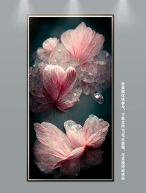 抽象立体花朵玄关装饰画