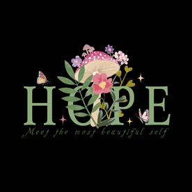 蘑菇字母印花服装图案