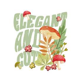 蘑菇字母印花服装图案