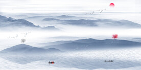 新中式水墨山水画