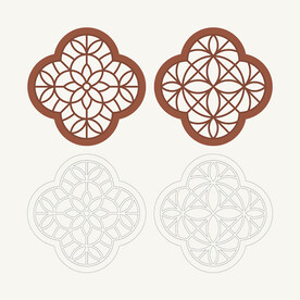 梅花形窗花格 花窗 中式图案