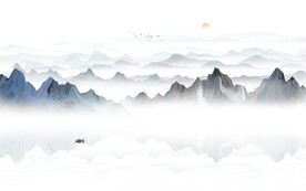 电视背景墙山水画