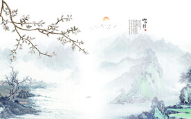 新中式花鸟画背景墙