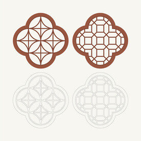 梅花形窗花格 花窗 中式图案