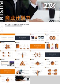 橙蓝色项目融资商业计划书PPT