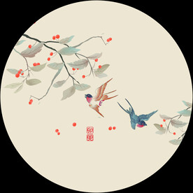 新中式手绘花鸟国画装饰画