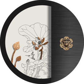 新中式线描国画装饰画