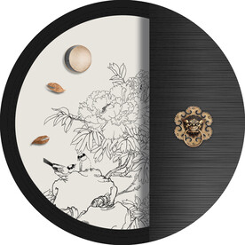 新中式线描国画装饰画