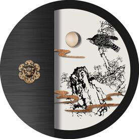 新中式线描国画装饰画