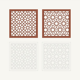 正方形窗花格 花窗 中式图案