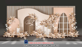 香槟色婚礼迎宾区
