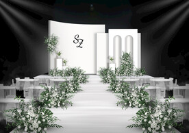 白绿色婚礼仪式区