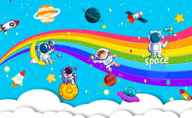 卡通星空宇航员