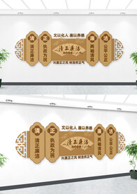 中国风廉政党风廉政建设文化墙