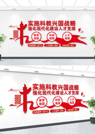 实施科教兴国战略文化墙