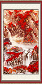 鸿运当头山水画