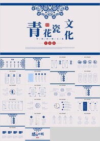 蓝色青花瓷陶瓷传统文化PPT