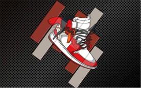 复古运动休闲服装店背景墙壁画