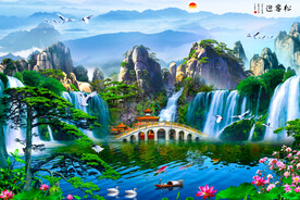 迎客松山水装饰画