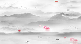 水墨江南山水装饰画