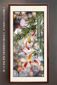 玄关鲤鱼竹子装饰画