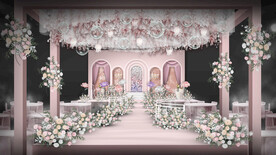 粉色婚礼仪式区