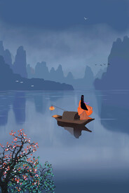 意境水墨山水画