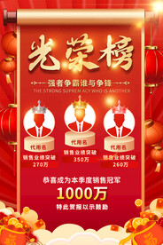 销售光荣榜海报