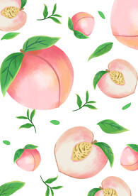 水果之水蜜桃包装插画小清新插画