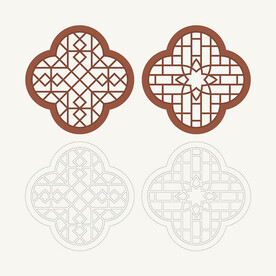 梅花形窗花格 花窗 中式图案