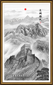 竖幅山水画